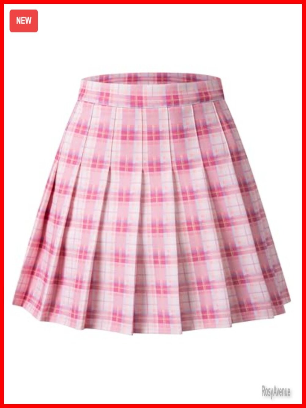 High-Waisted Pleated A-Line Mini Skater Skirt Polyester Spandex